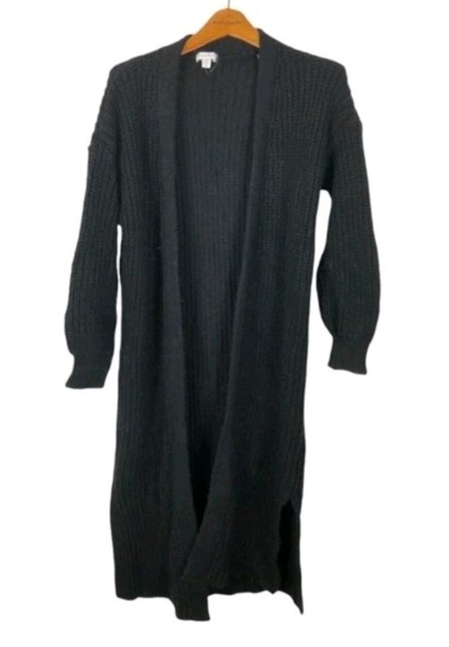 Top Shelf Chunky Knit Long Open Front Cardigan Sweater Size Xs